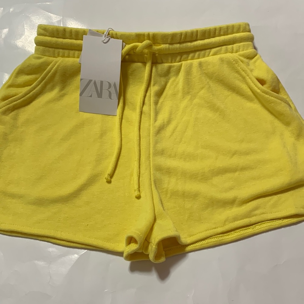 Zara soft plush shorts yellow size S